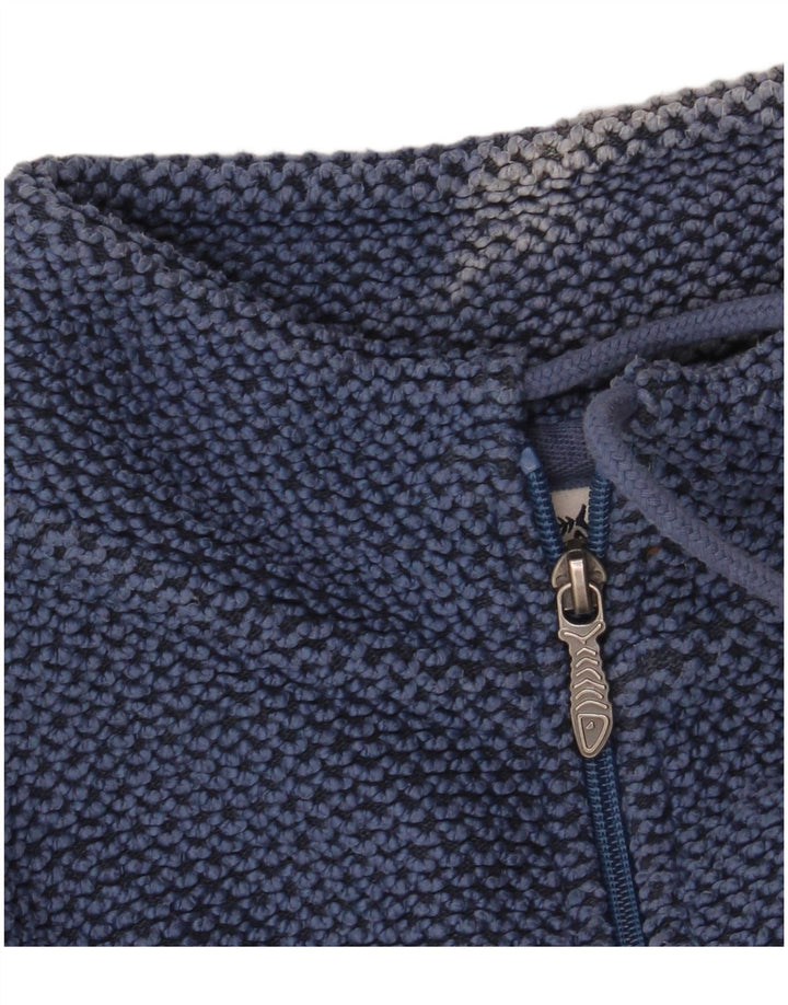 WEIRD FISH Sudadera con Cuello y Cremallera para Hombre Jersey pequeño de algodón Azul