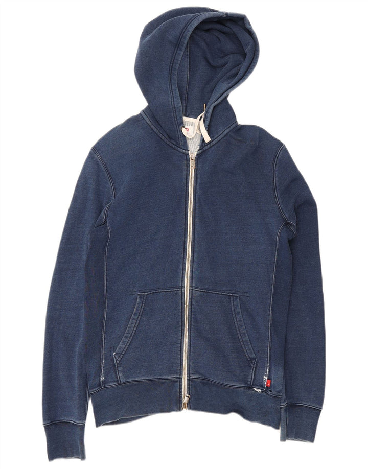 Levi's Suéter con capucha y cremallera de ajuste regular para hombre, algodón azul pequeño