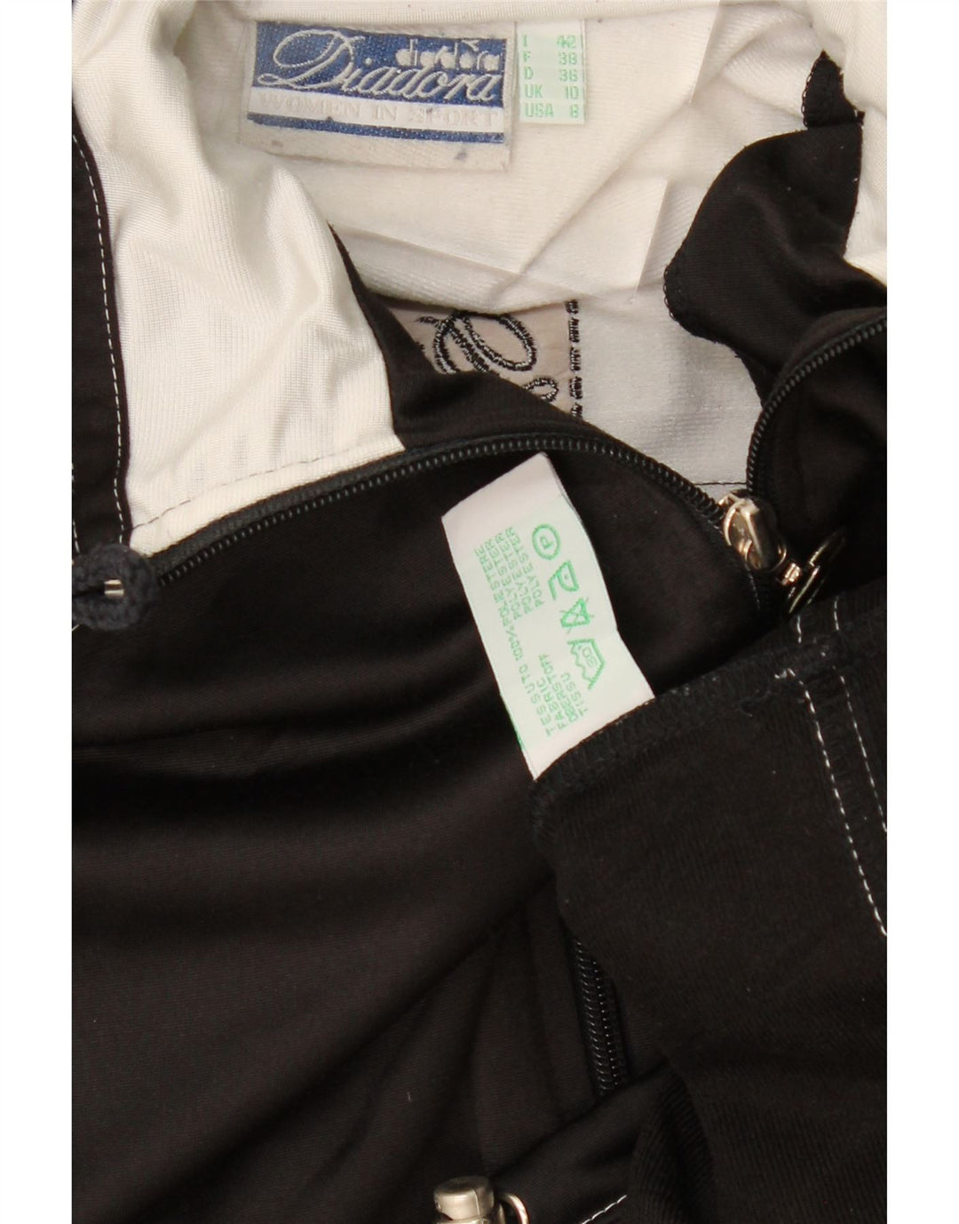 DIADORA Chaqueta superior de chándal con gráfico para mujer UK 40 Small Black Colourblock