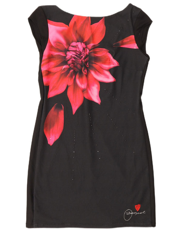Desigual Vestido tubo para mujer UK 40 Mediano Negro Floral