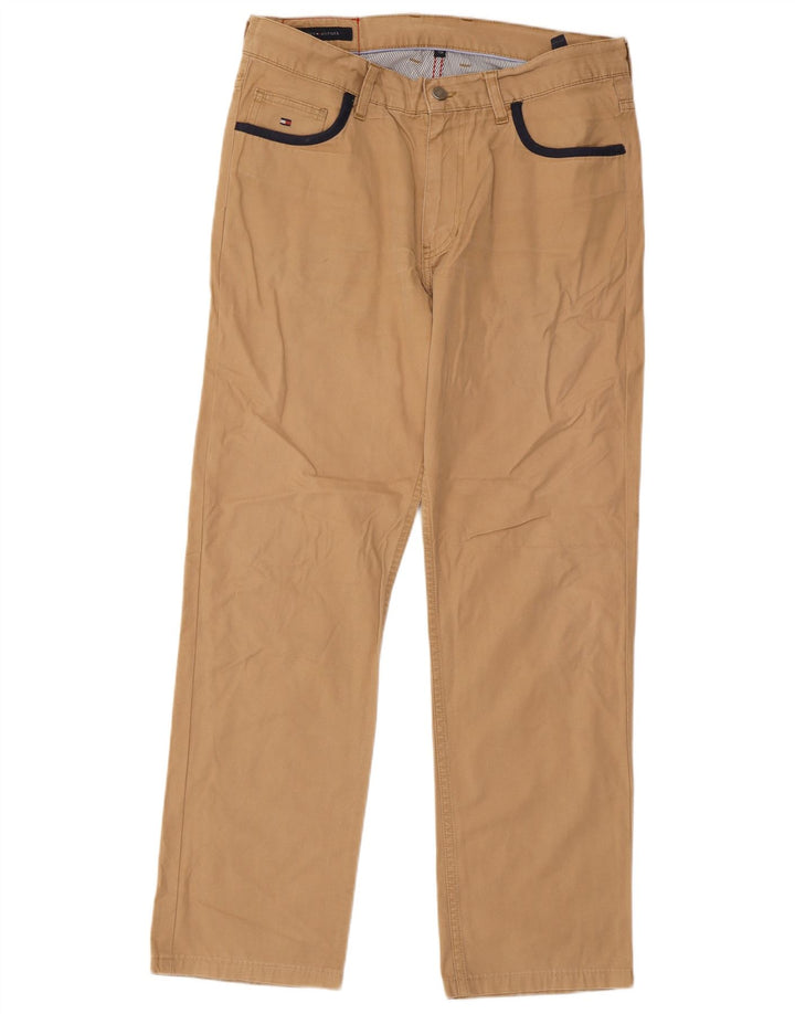 TOMMY HILFIGER Pantalones informales rectos para hombre W33 L29 Algodón beige