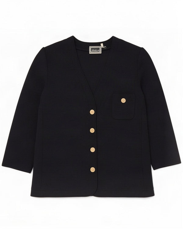 Luisa Spagnoli Chaqueta tipo blazer con 4 botones y manga 3/4 para mujer UK 40 XL Azul marino