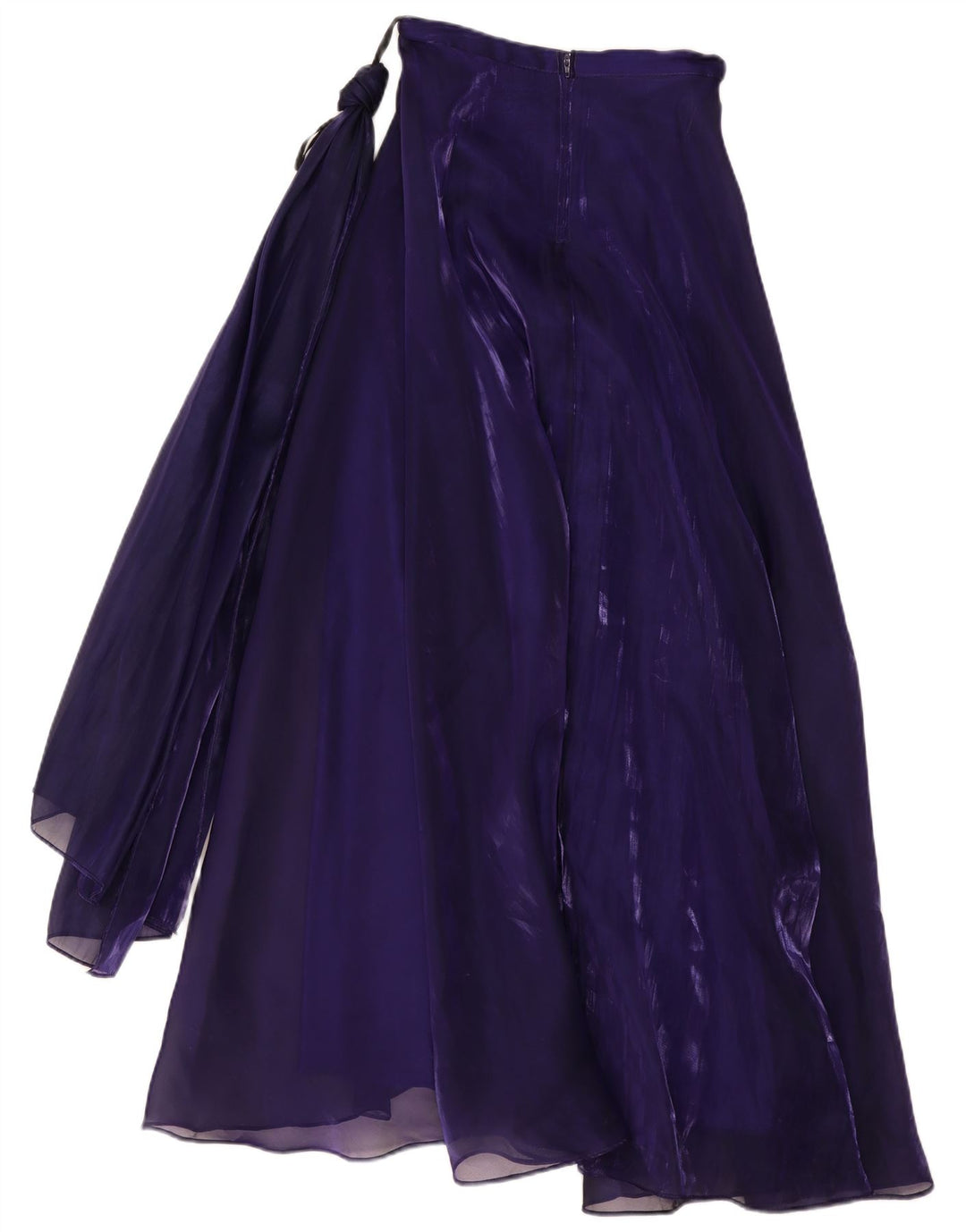 Vintage mujer Maxi falda pequeña W26 poliéster púrpura