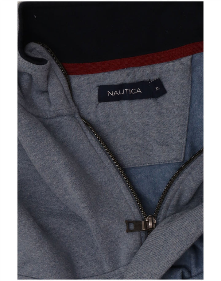 Nautica Sudadera con Cremallera y Cuello para Hombre Jersey XL Azul