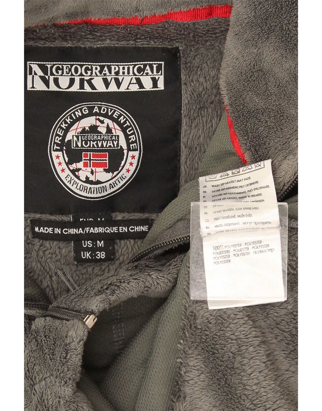 Chaqueta polar para hombre Geographical Noruega UK 38 Poliéster gris medio