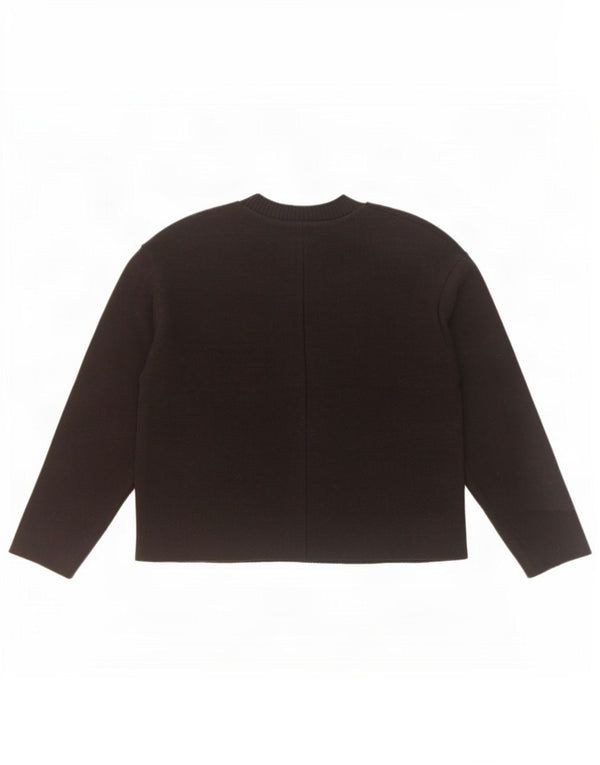 Zara Womens Oversized Crew Neck Jumper Sweater UK 10 Small Black Polyester