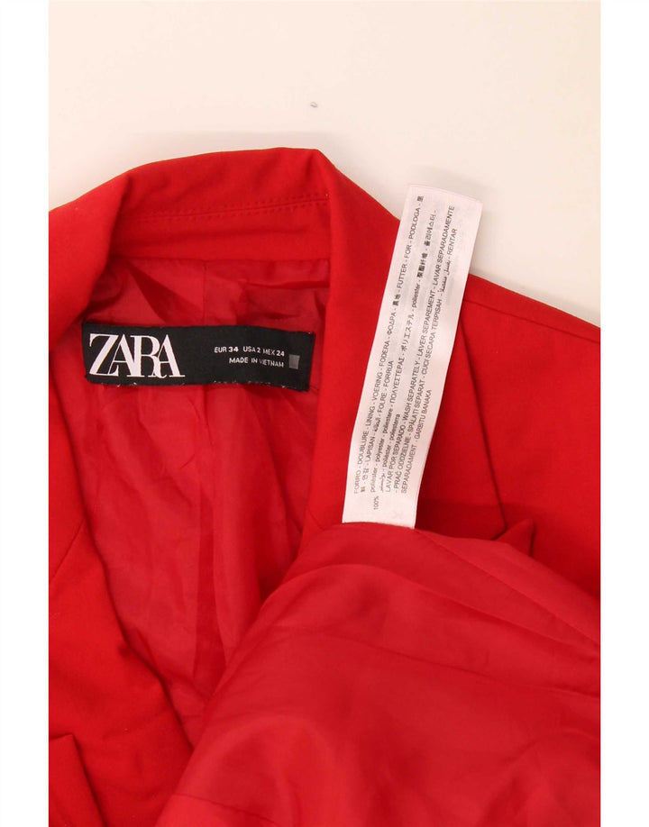 Zara Chaqueta tipo blazer extragrande con 1 botón para mujer EU 34 2XS Poliéster rojo