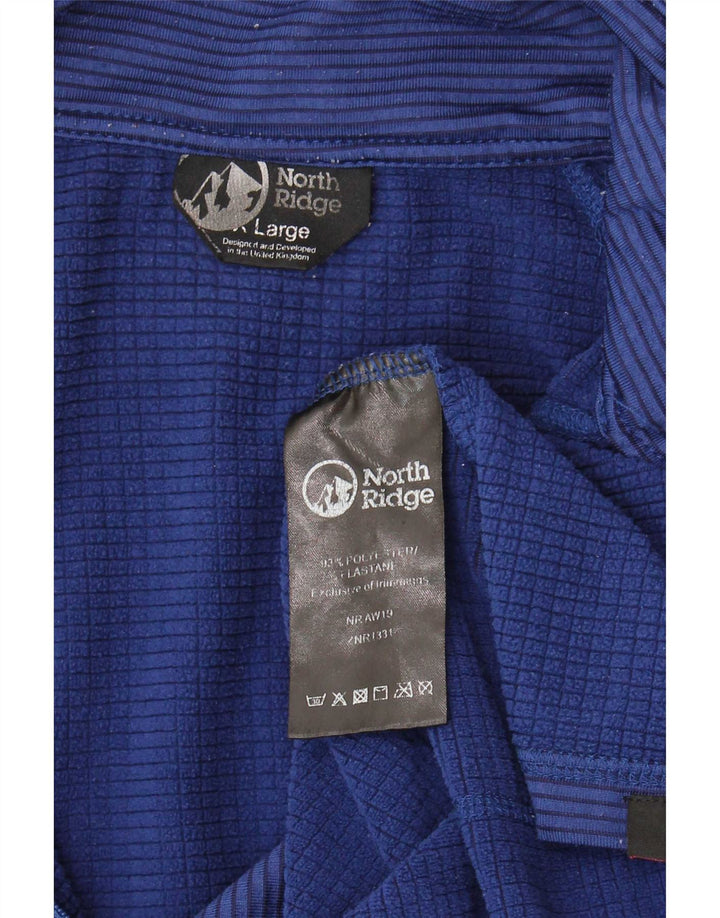 North Ridge - Chándal con cremallera y cuello para hombre, talla grande, color azul a rayas