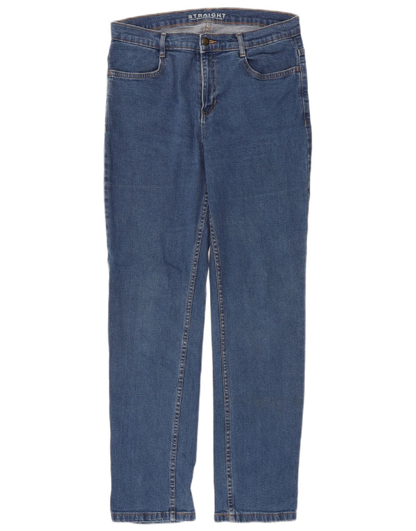 Marks & Spencer Vaqueros rectos para mujer UK 12 Medium W30 L30 Algodón azul