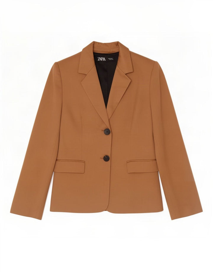 Marks & Spencer Chaqueta tipo blazer de 2 botones para mujer UK 4 XS Viscosa marrón