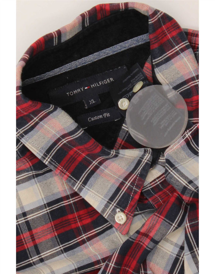 Camisa Tommy Hilfiger Custom Fit XL de algodón a cuadros multicolor para hombre