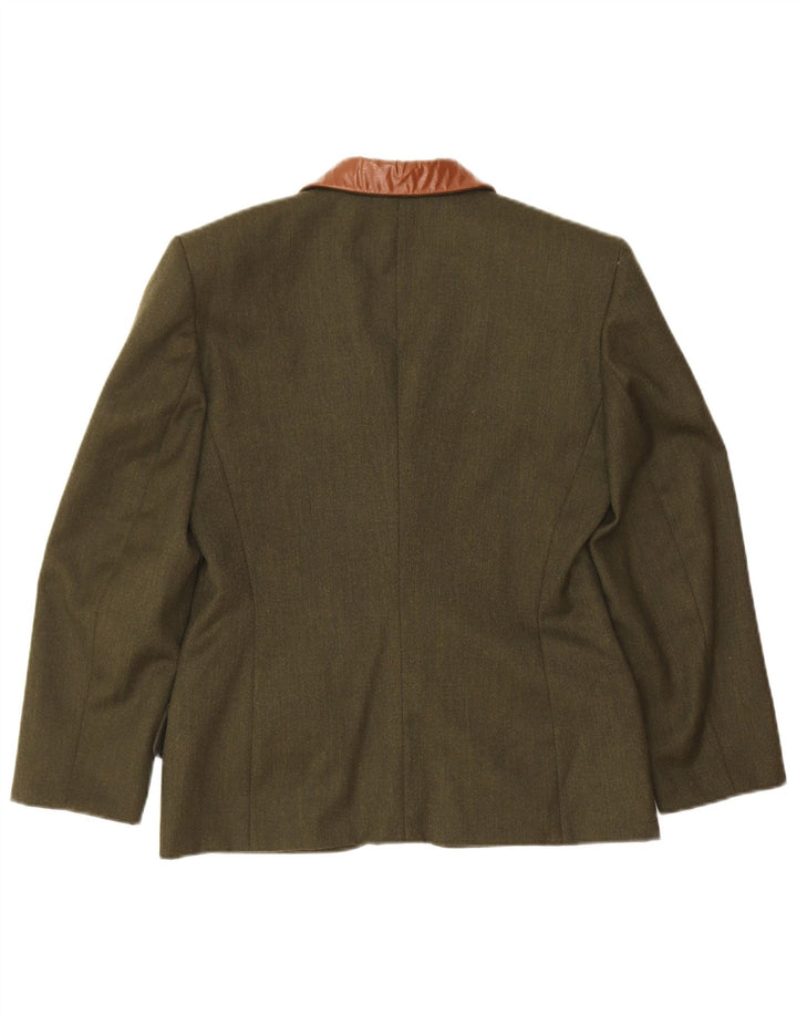 Chaqueta blazer vintage de 4 botones para mujer IT 42 Bloque de color verde medio