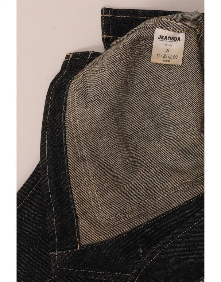 Vintage hombres denim chaleco pequeño azul marino