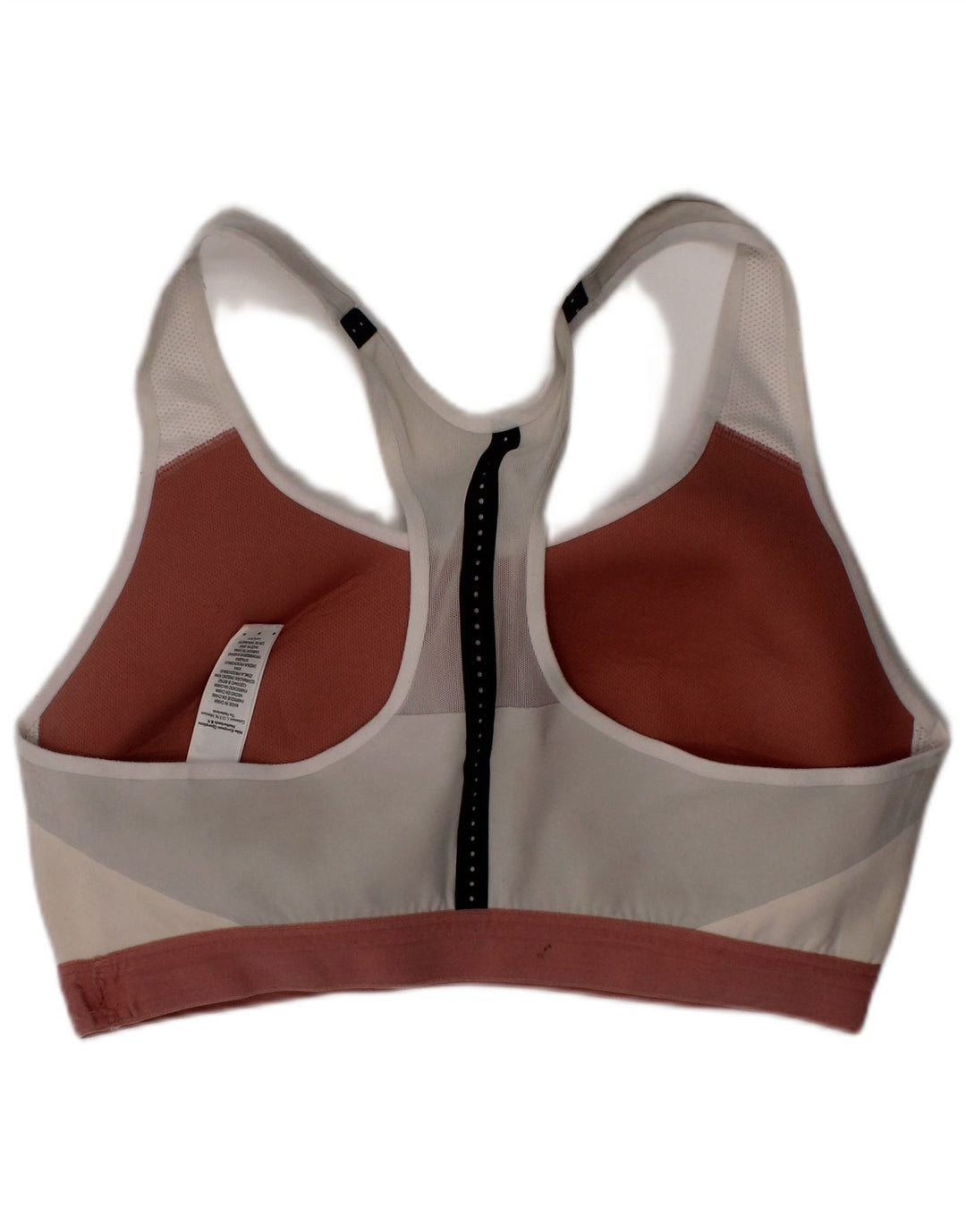 Nike Dri Fit Sujetador deportivo para mujer Top mediano de nailon blanco roto
