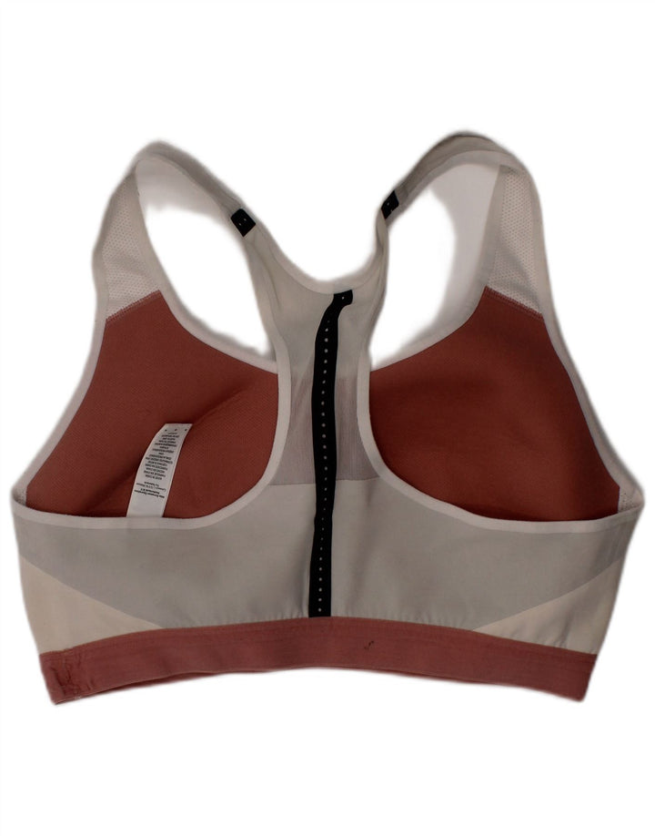 Nike Dri Fit Sujetador deportivo para mujer Top mediano de nailon blanco roto
