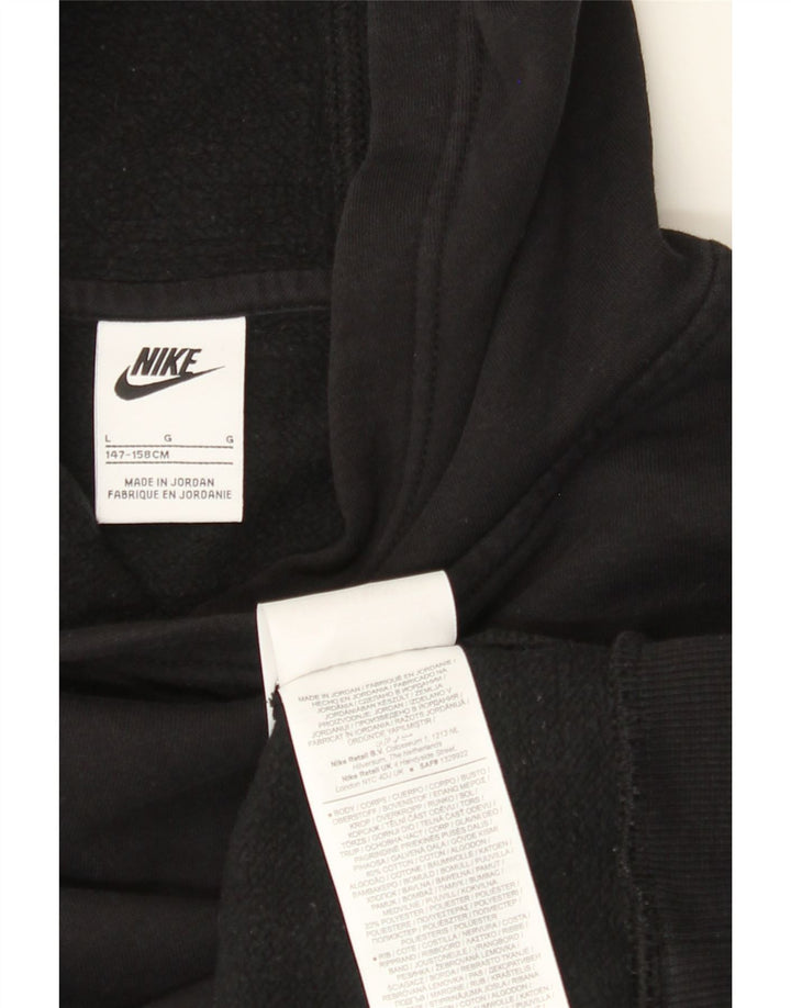 NIKE Sudadera con capucha para niños 12-13 años Grande Negro Algodón
