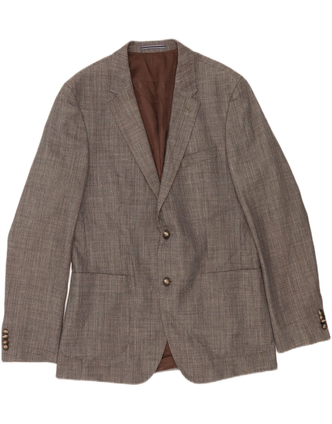 TOMMY HILFIGER Chaqueta tipo blazer de 2 botones a medida para hombre IT 52 XL Lana gris