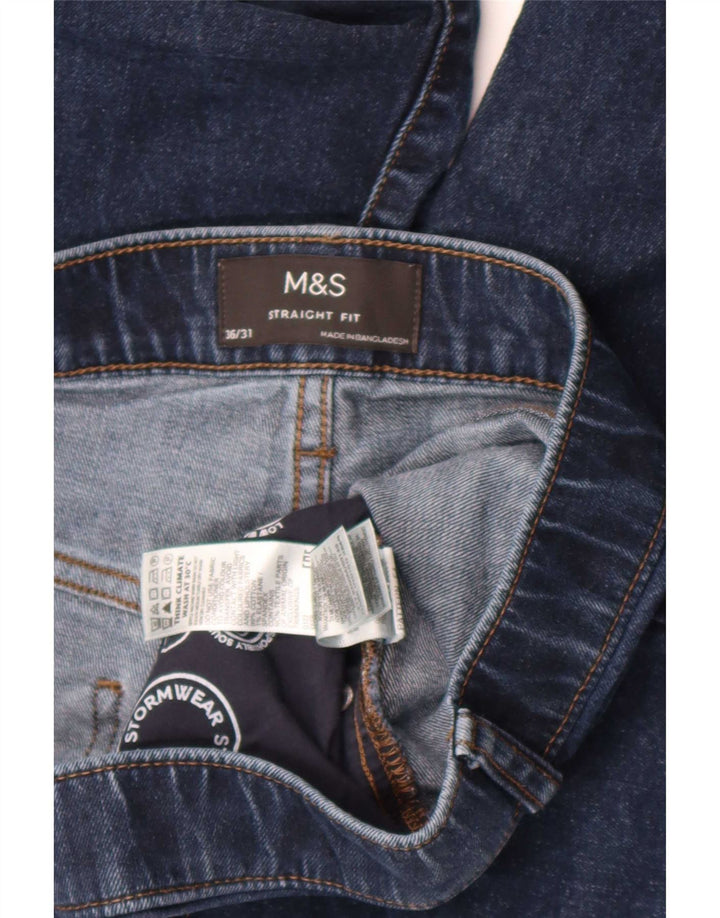 Marks & Spencer Jeans rectos para hombre W36 L28 Algodón azul marino