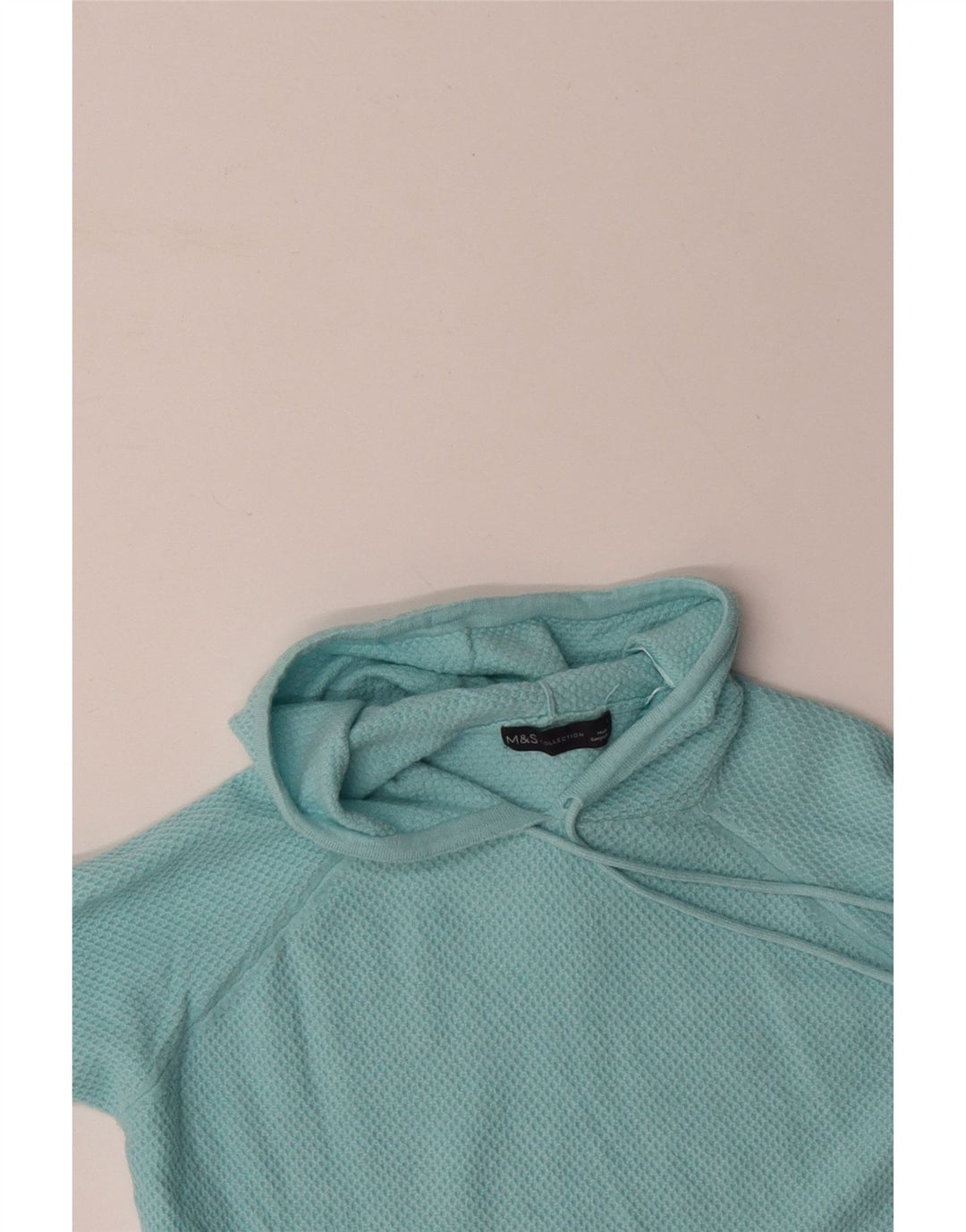 MARKS & SPENCER Jersey con capucha para mujer UK 10 Small Blue Poliéster