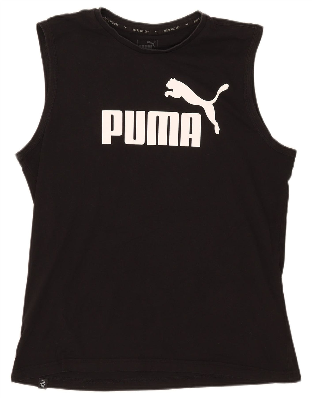Puma Hombre Gráfico Chaleco Top Grande Algodón Negro