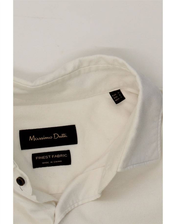 MASSIMO DUTTI Mens Shirt Large White Vintage Massimo Dutti and Second-Hand Massimo Dutti from Messina Hembry 