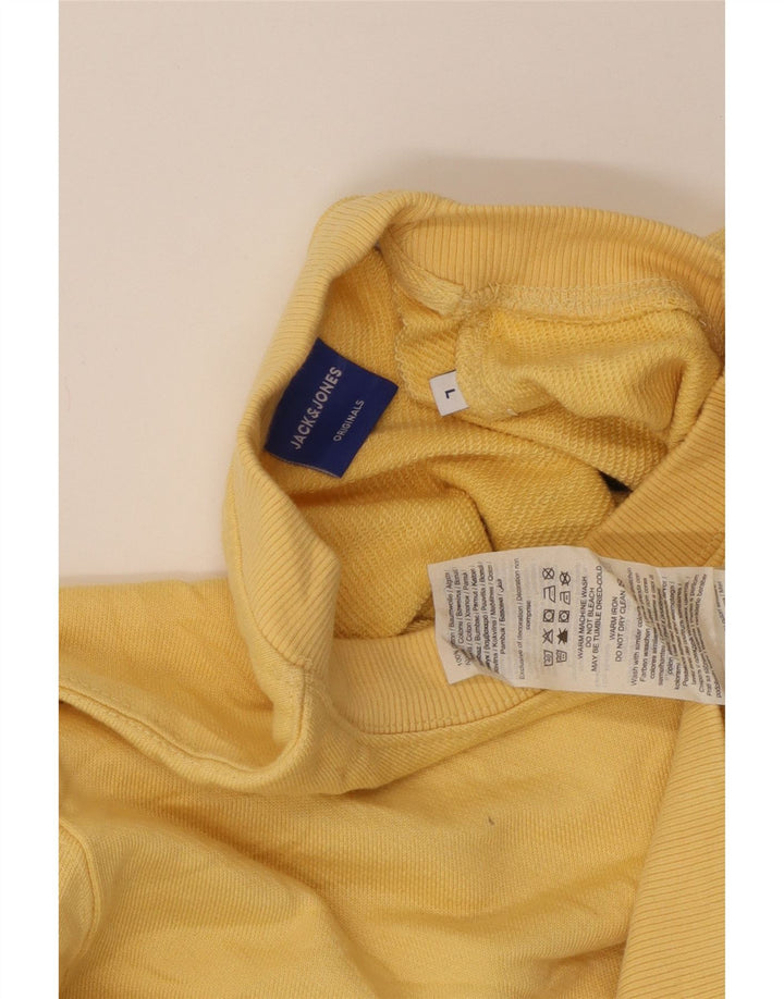 Jack & Jones Hombre Sudadera Gráfica Jumper Large Algodón Amarillo