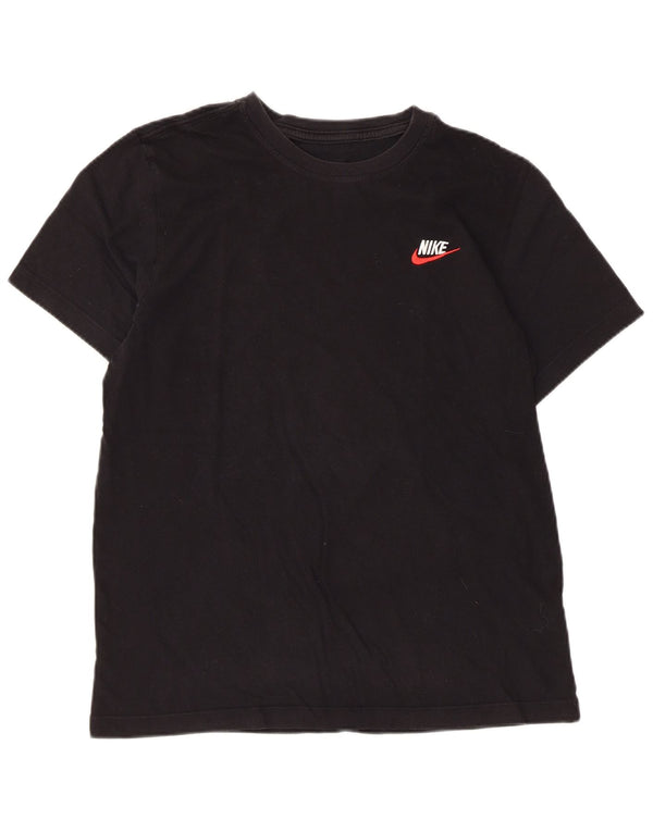 NIKE Womens T-Shirt Top UK 12 Medium Black Cotton