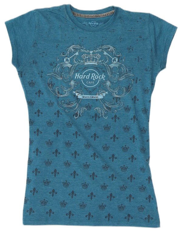 Hard Rock Cafe Mujer Sharm El Sheikh Camiseta Gráfica Top UK 40 Azul Medio