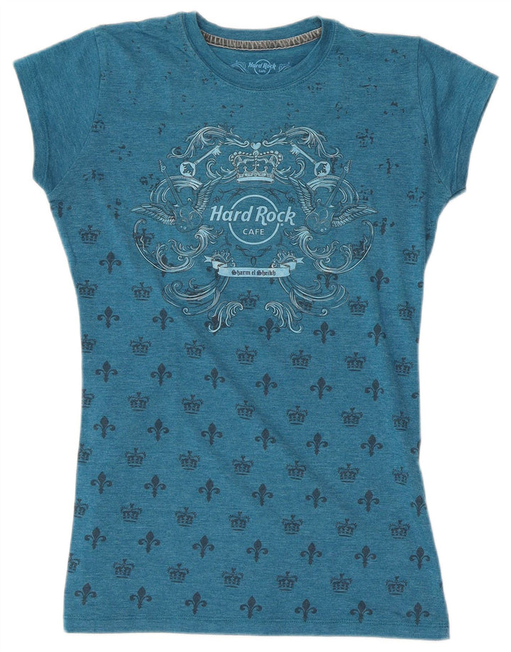 Hard Rock Cafe Mujer Sharm El Sheikh Camiseta Gráfica Top UK 40 Azul Medio