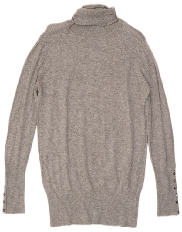 Zara - Jersey con cuello vuelto para mujer, talla 40, talla grande, rayón gris