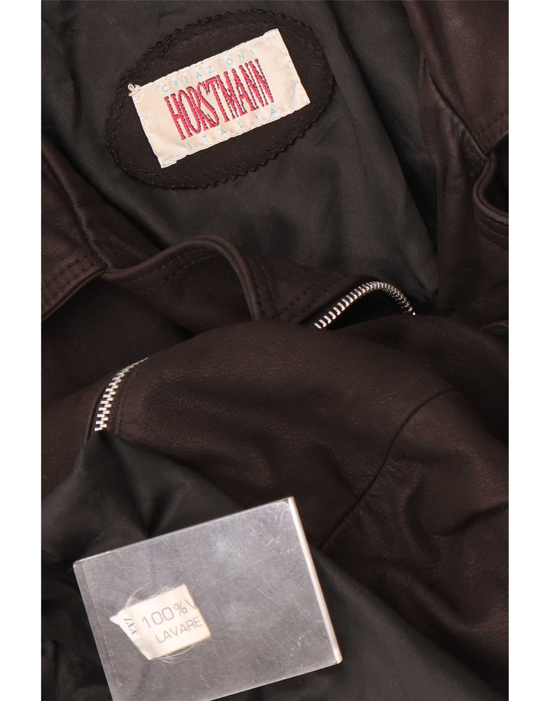 Vintage mujer chaqueta de cuero Reino Unido 20 2XL marrón