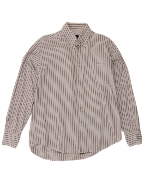 Camisa Boggi Hombre Algodón Rayas Azul Medio