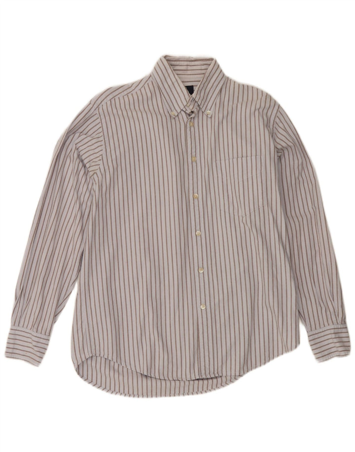 Camisa Boggi Hombre Algodón Rayas Azul Medio