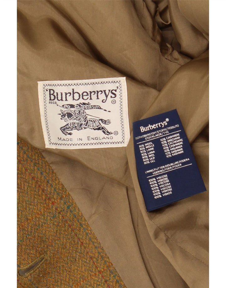 BURBERRY Chaqueta tipo blazer de 2 botones para mujer Reino Unido 12 Lana a cuadros beige mediana