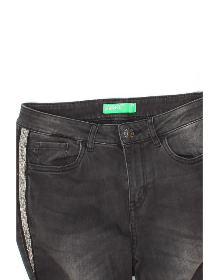 BENETTON Womens Skinny Jeans W27 L27  Black Vintage Benetton and Second-Hand Benetton from Messina Hembry 