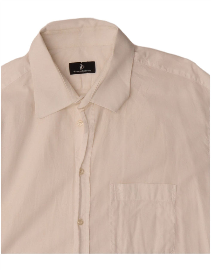 Roccobarocco Camisa para hombre Talla 18 1/2 46 2XL Blanco