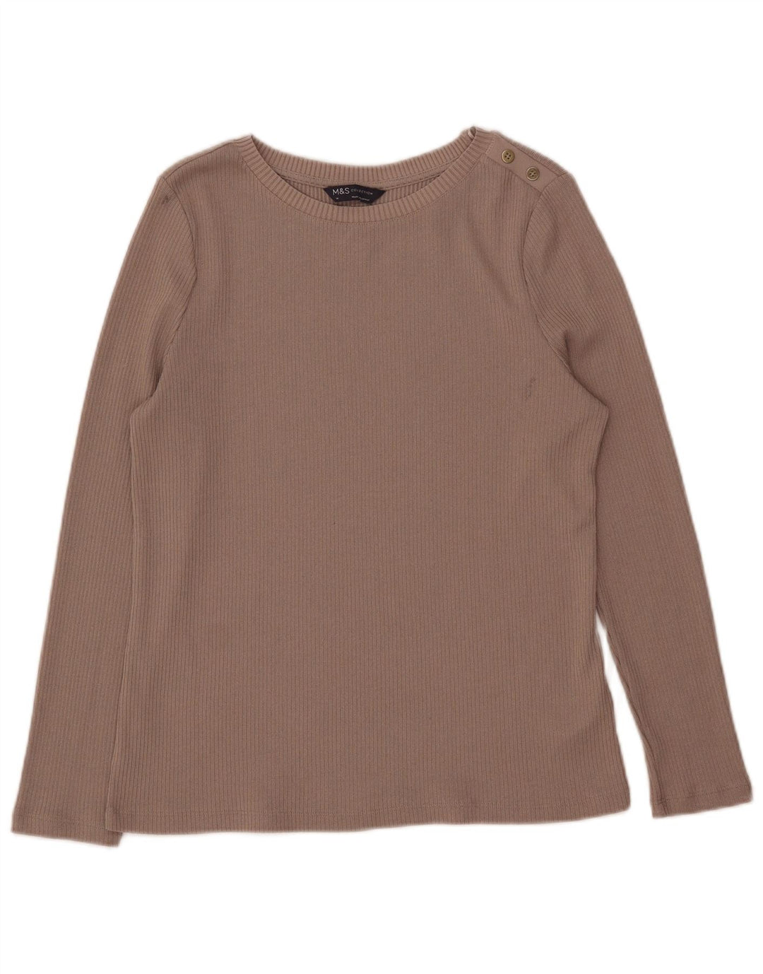 Marks & Spencer Top para mujer de manga larga UK 44 Poliéster beige medio