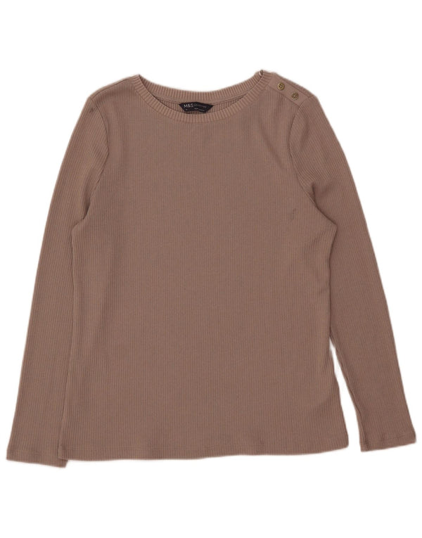 Marks & Spencer Top para mujer de manga larga UK 44 Poliéster beige medio