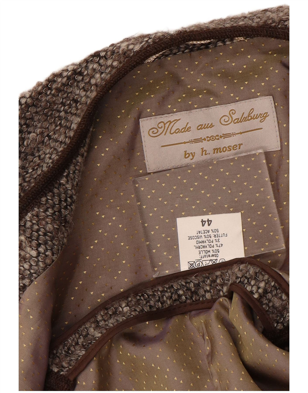 H.MOSER Chaleco OPEN para Mujer IT 44 Poliacrílico Floral Marrón Medio