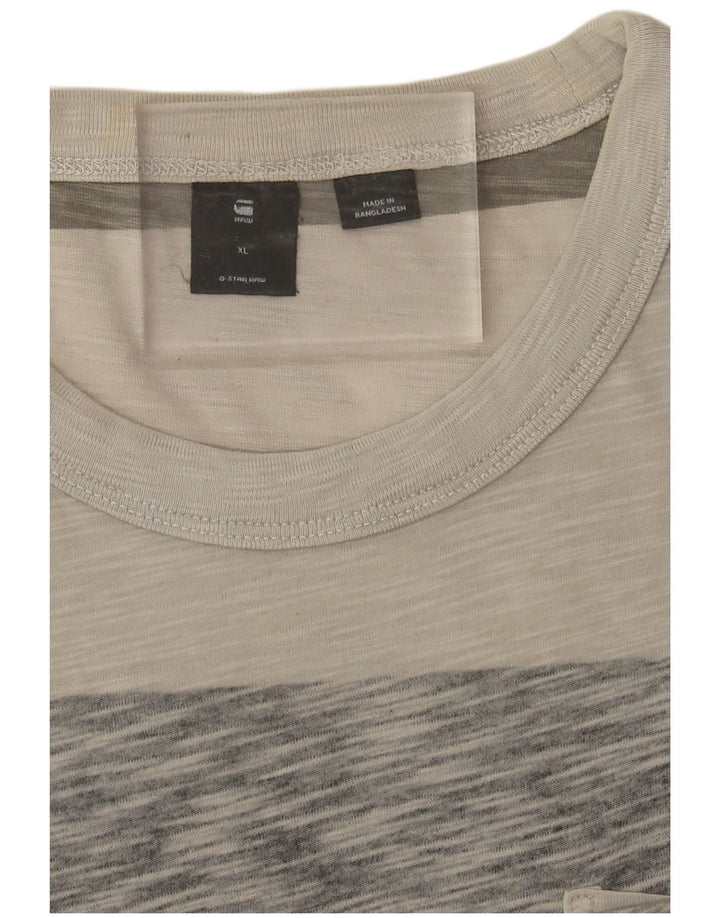 G-STAR Hombre Camiseta Top XL Gris Moteado