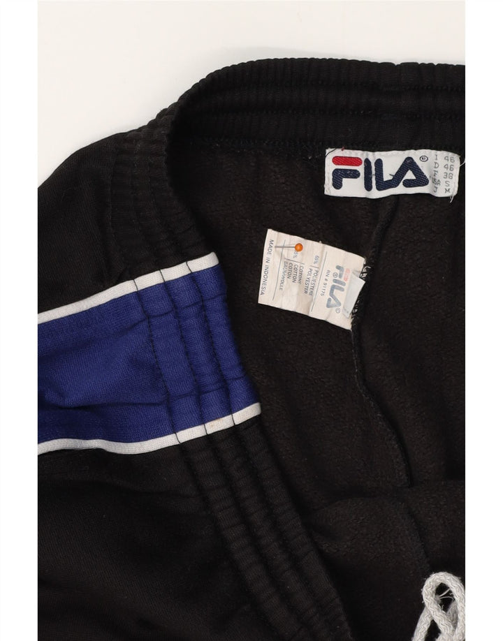 FILA Pantalones de chándal para hombre Small Black Colourblock Poliéster