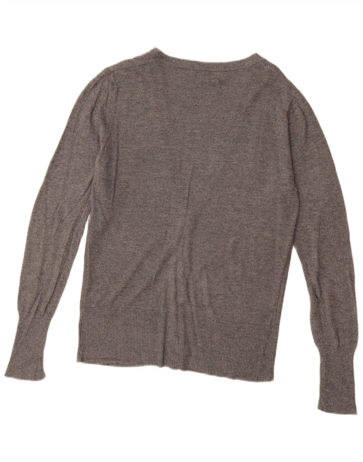 MOSSIMO Suéter Cárdigan para Mujer UK 10 Small Grey Nylon
