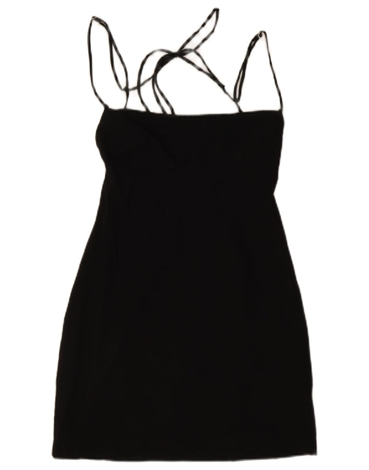Zara Mujer Mini Vestido Con Hombros Descubiertos Reino Unido 44 Mediano Negro