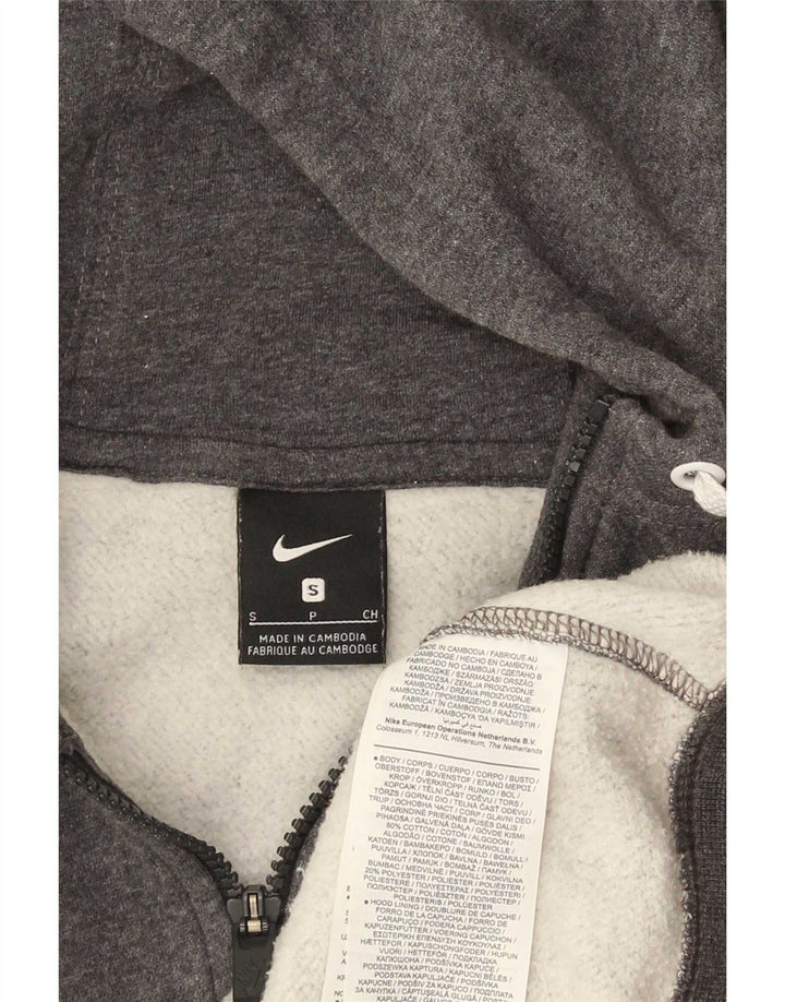 Nike - Sudadera con capucha y cremallera para hombre, talla pequeña, algodón gris