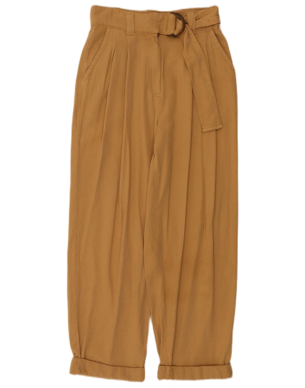 Topshop Pantalones cortos de cintura alta para mujer UK 8 Small W26 L25 Beige
