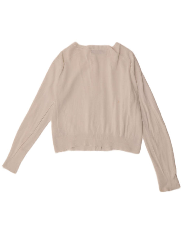 Marks & Spencer Suéter tipo cárdigan corto para mujer Reino Unido 10 Pequeño Algodón blanco