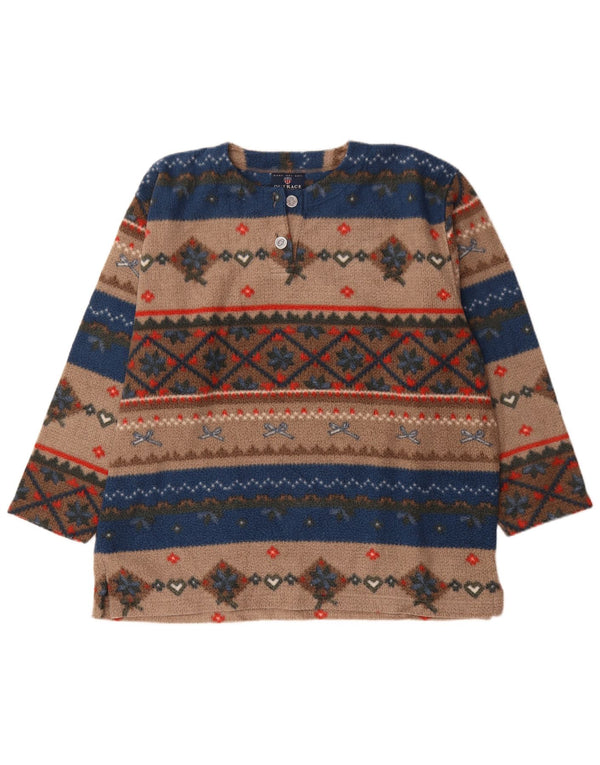 Vintage hombres polar jumper grande multicolor Fair Isle poliéster