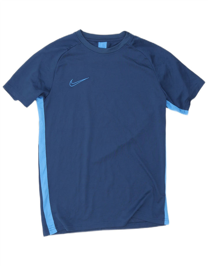 Camiseta Nike Dri Fit para hombre Top medio azul marino color block Poliéster