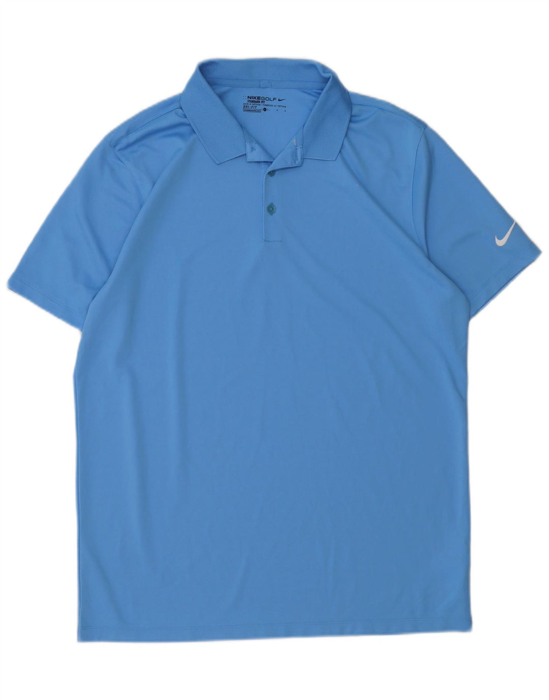 Nike Polo Dri Fit Standard para hombre, poliéster azul grande