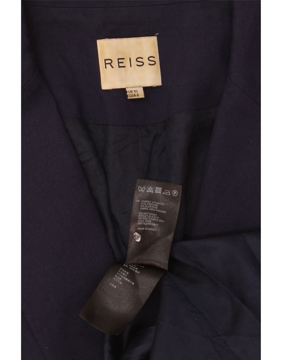 Reiss Chaqueta tipo blazer con 1 botón para mujer UK 10 Small Viscosa azul marino